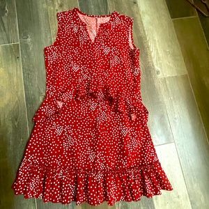 Red Polka Dot Dress. Size Small